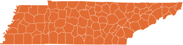 A map of Tennessee