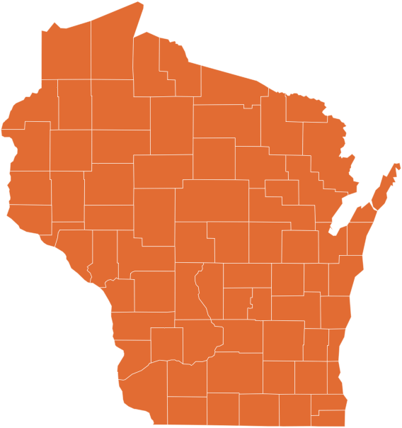 A map of Wisconsin