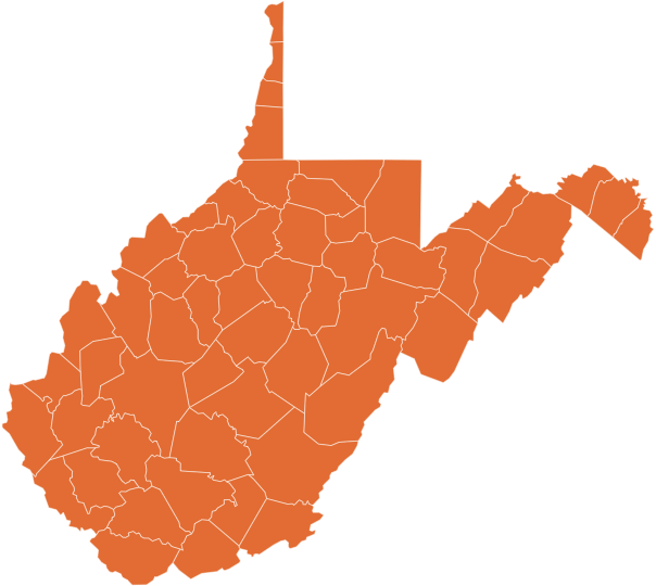 A map of West Virginia