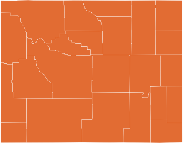 A map of Wyoming